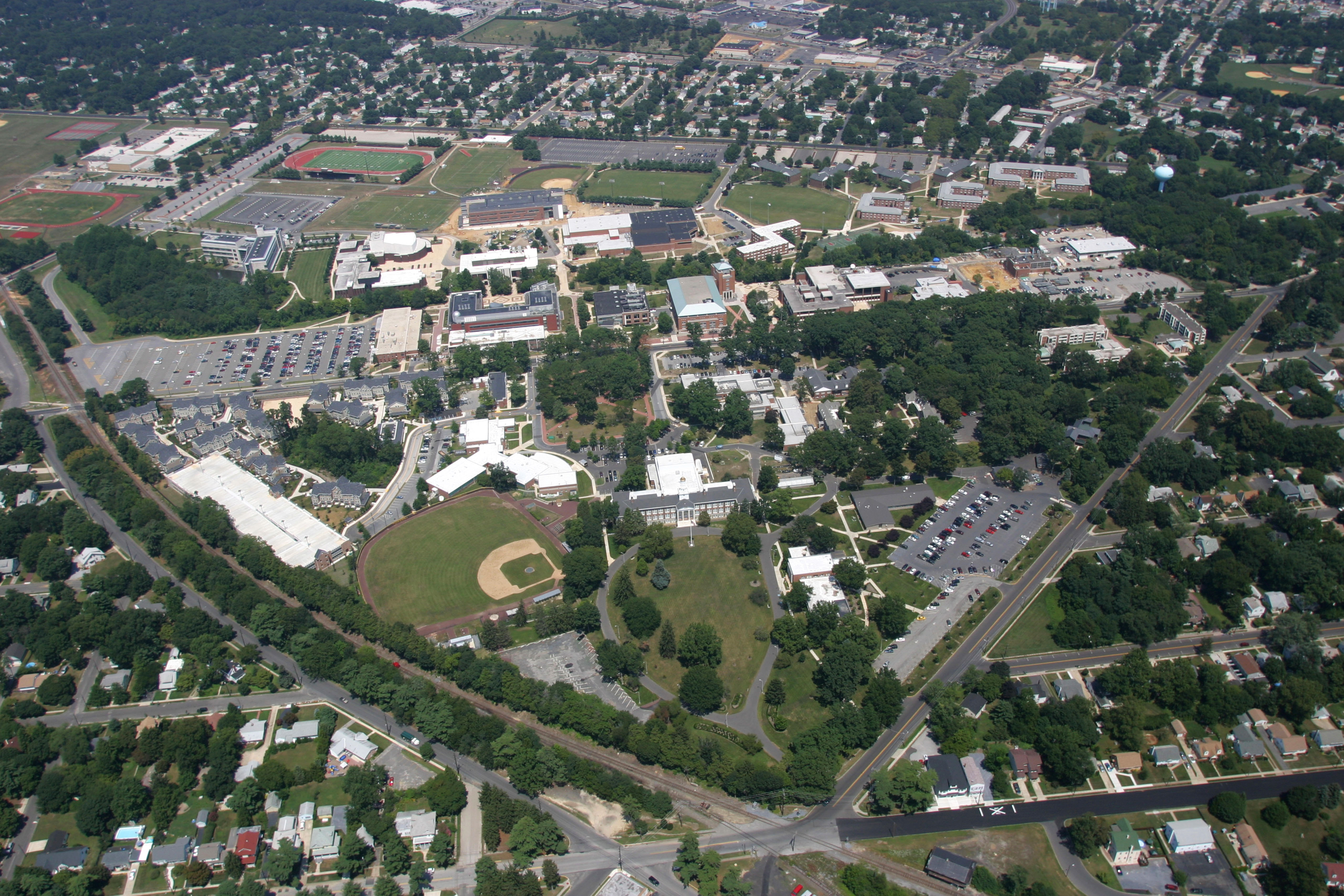 aerial rowan university campus glassboro new jersey