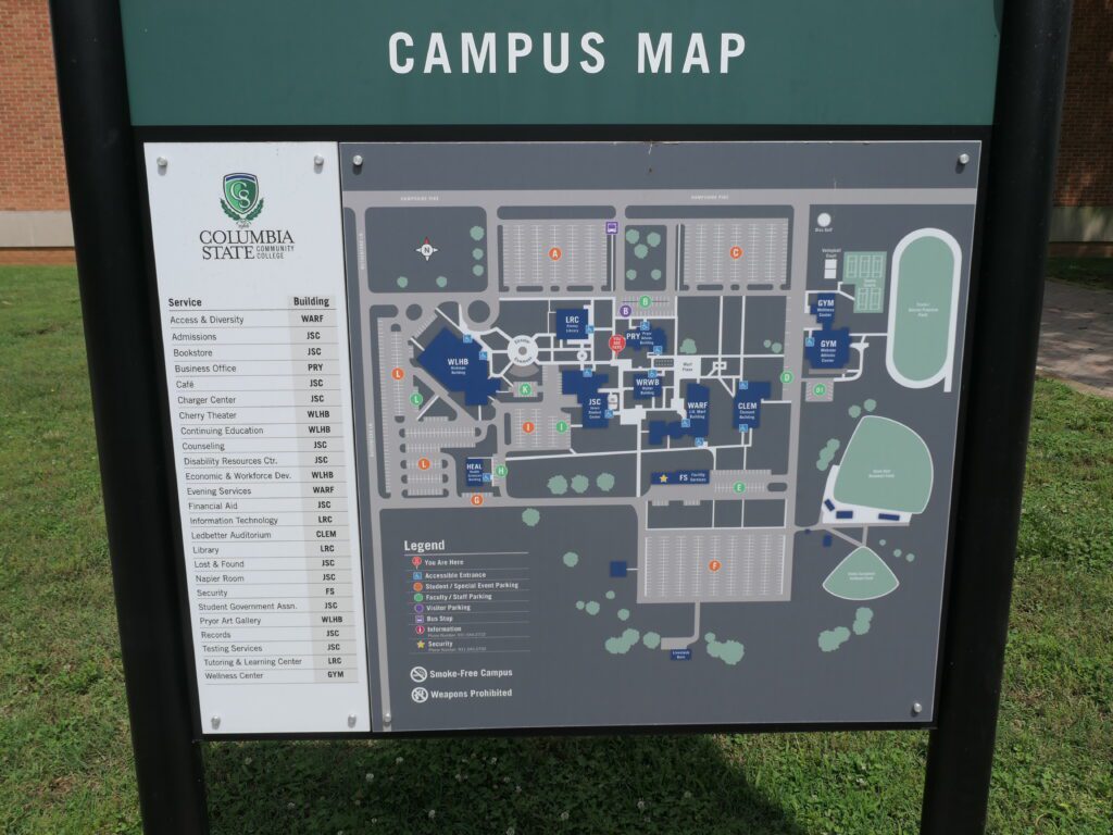 Columbia State Community college campus map