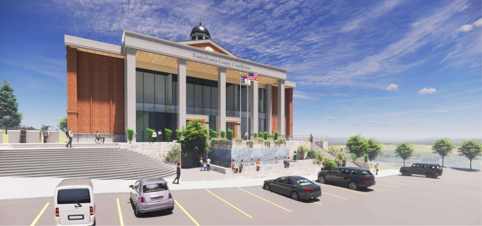 Transylvania county courthouse rendering by sizemore